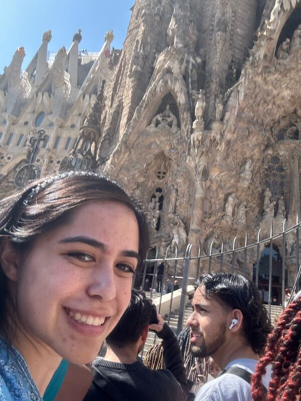 North Atlanta High School senior Alexandra Pugeda visits La Sagrada Familia in Barcelona, Spain with Atlanta Public Schools for spring break. The cathedral has been under construction for more than 100 years. (Alexandra Pugeda)