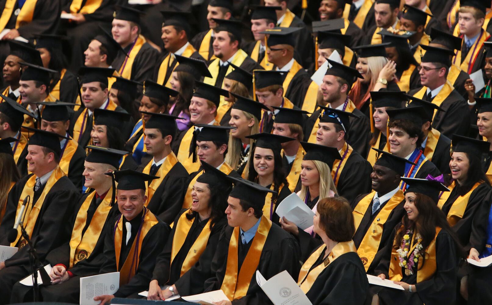 More than 2,400 graduate and undergraduate students participated in the spring commencement ceremonies on May 15, 2013.
