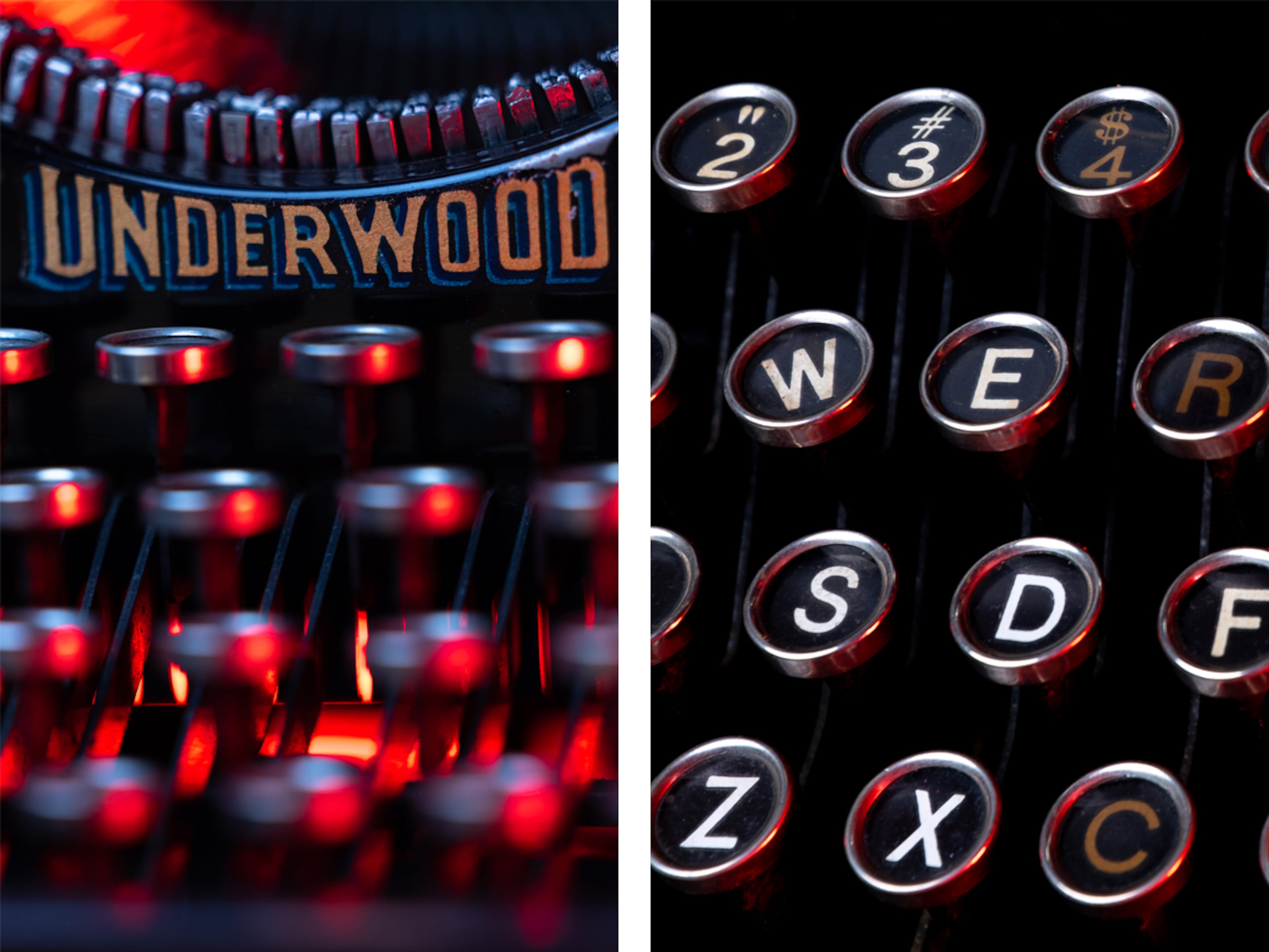 “I like the fact that when I strike the key, I can actually see something happen,” typewriter collector Tom Rehkopf said. (Arvin Temkar/AJC)