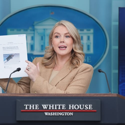 White House press secretary Karoline Leavitt speaks during a press briefing at the White House, Monday, Dec. 1, 2025, in Washington. (AP Photo/Evan Vucci)