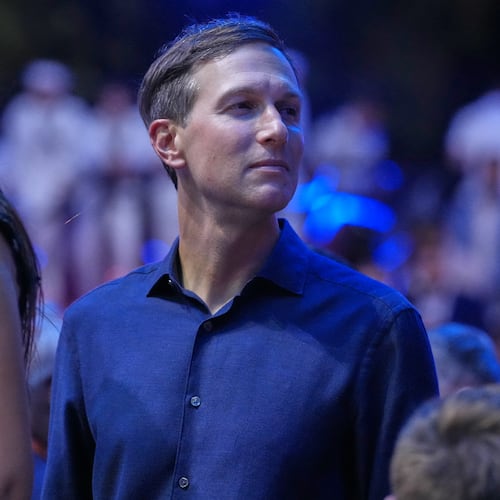 FILE - Jared Kushner waits to walk into the ring after the lightweight championship bout at UFC Freedom 250 on the South Lawn of the White House, June 15, 2026, in Washington. (AP Photo/Alex Brandon, File)