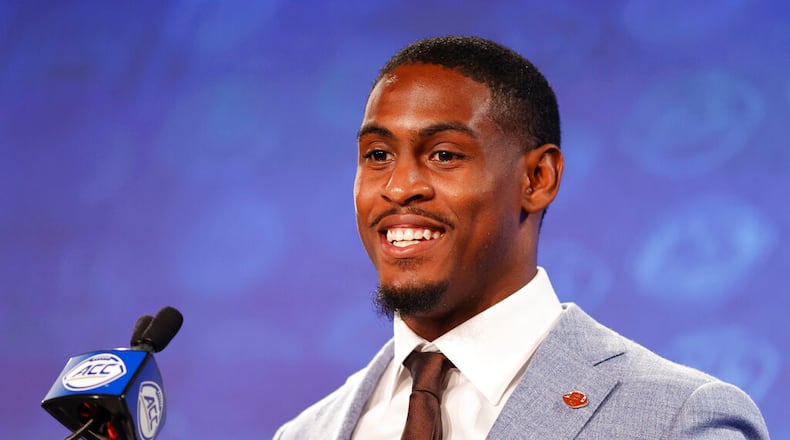 Georgia Tech cornerback Zamari Walton answers a question at the ACC Kickoff last week in Charlotte, N.C. (AP Photo/Nell Redmond)