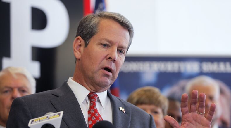 Republican gubernatorial candidate Brian Kemp has downplayed his involvement with a company that failed to pay a $500,000 loan he guaranteed. BOB ANDRES /BANDRES@AJC.COM