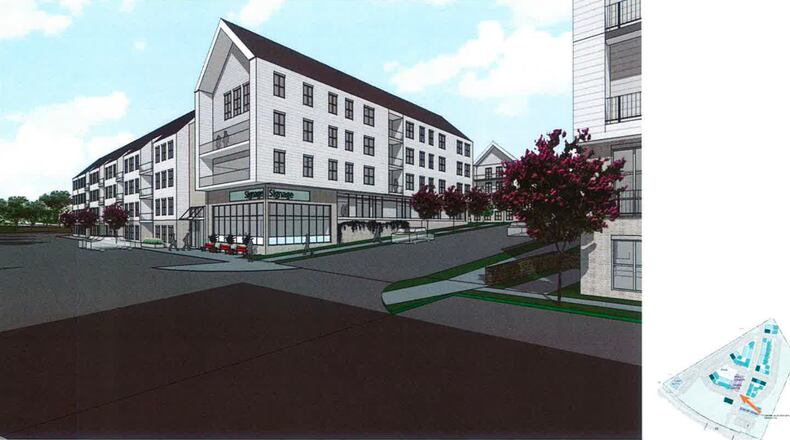The Suwanee City Council voted to approve a zoning change to allow for construction of a mixed-use development on 14 acres along Suwanee Dam Road near the northeast corner of Suwanee Dam Road and Peachtree Industrial Boulevard. Courtesy City of Suwanee