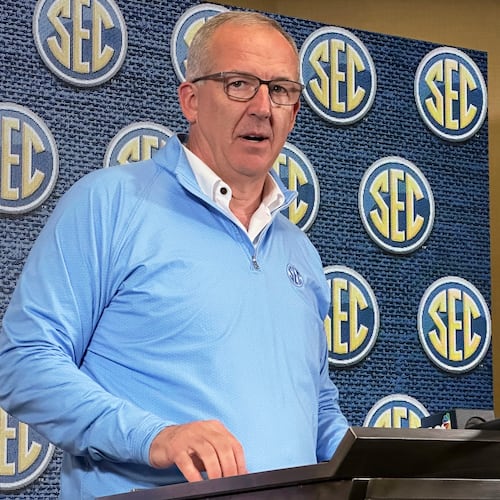 Southeastern Conference Commissioner Greg Sankey said the league had "effective" talks at spring meetings, despite no changes to bylaws. (Ralph Russo/AP File)