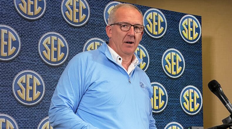 Southeastern Conference Commissioner Greg Sankey said the league had "effective" talks at spring meetings, despite no changes to bylaws. (Ralph Russo/AP File)