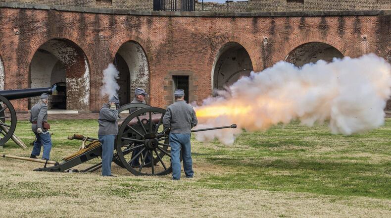 FILE: A cannon is shot at Fort Pulaski National Monument. The National Park Service is seeking to update the historic site in coming years to accommodate visitors and operational needs and make the site resilient to climate change. (Photo provided by Savannah Morning News)