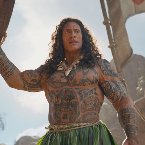 This image released by Disney shows Dwayne Johnson as Maui in a scene from "Moana." (Disney via AP)