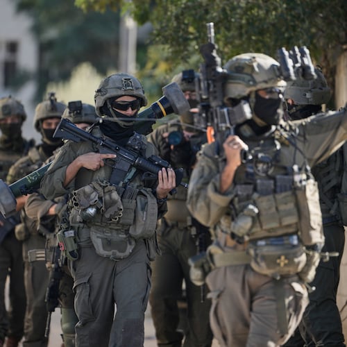 Israeli soldiers are seen during an army raid in the West Bank town of Tubas, Wednesday, Nov. 26, 2025. (AP Photo/Majdi Mohammed)