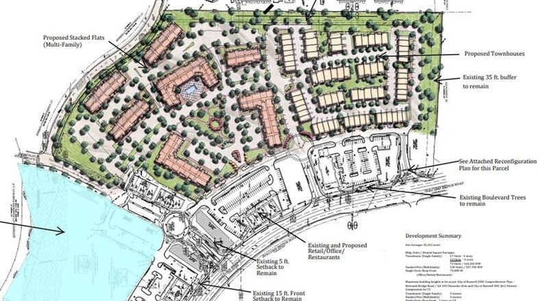 This is the initial sketch for the 400-unit proposed East Village Heights mixed-use development in 2600 block of Holcomb Bridge Road.