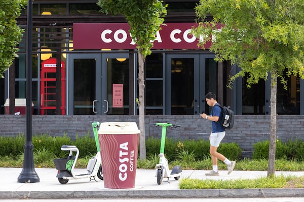 The Costa Coffee location in West Midtown on Tuesday, Aug. 26, 2025. (Arvin Temkar/AJC)