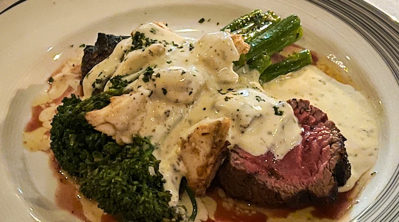 The filet mignon Oscar is one of the recommended dishes at Nowak's Sandy Springs. Henri Hollis/henri.hollis@ajc.com
