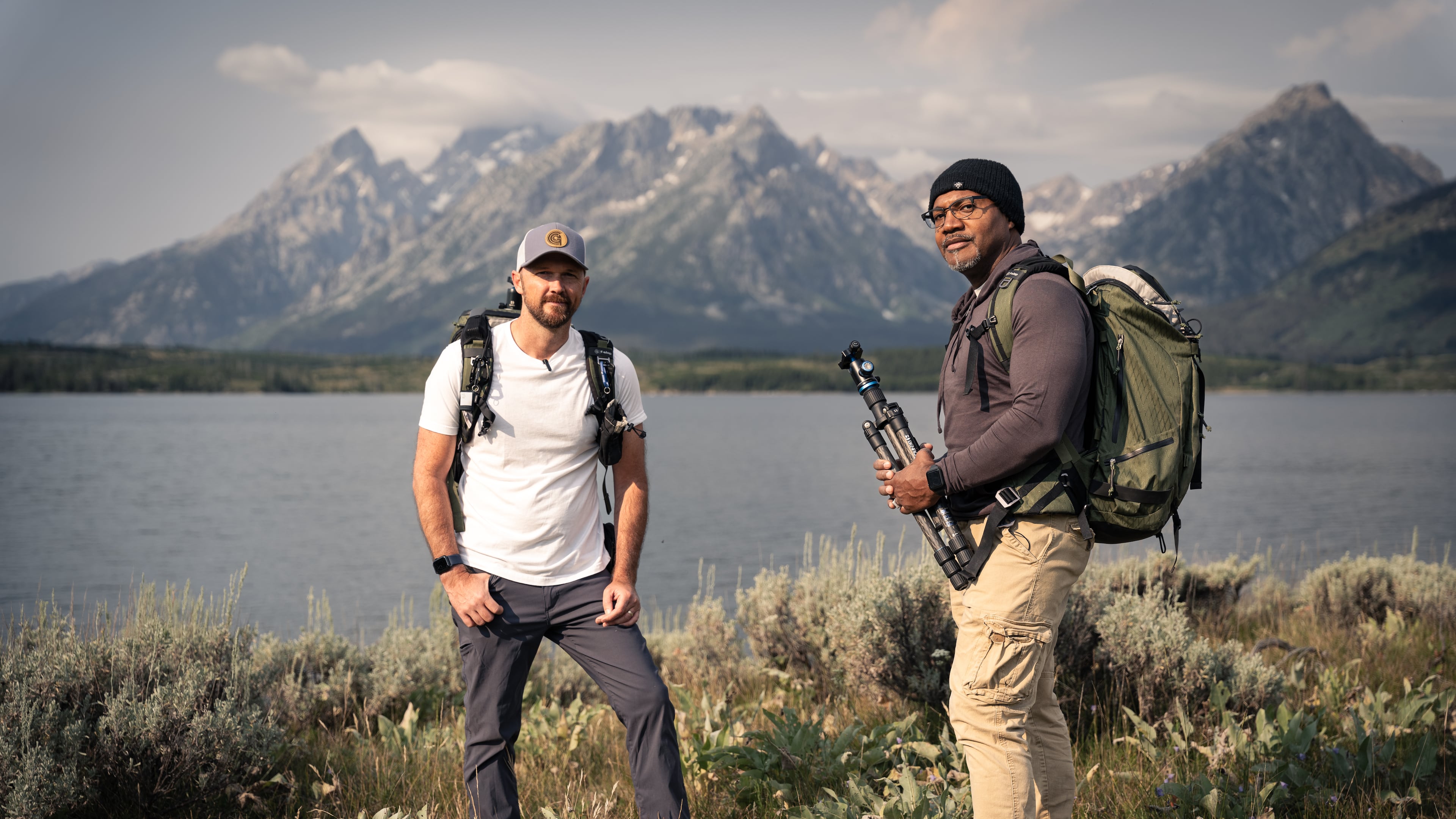 Georgia Public Broadcasting's "View Finders" nature show has gone national in its third season with hosts Chris Greer (left) and Paul Daniel. Here they are at Grand Teton National Park in Wyoming. GPB