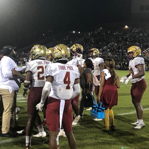 Creekside, the No. 1-ranked team in Class 4A, just smashed the GHSA record for points in a regular season with 614. The Seminoles (10-0) scored 70 points or more four times and 69 points once. (Stan Awtrey for the AJC 2021)