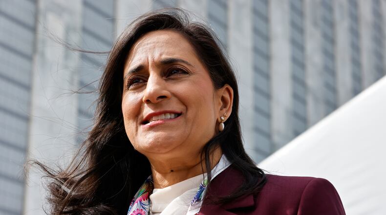 Canadian Foreign Minister Anita Anand speaks outside United Nations headquarters during the 81st session of the United Nations General Assembly, Tuesday, Sept. 22, 2026. (AP Photo/Stefan Jeremiah)