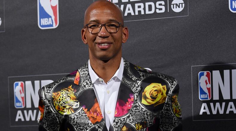 Sager Strong Award winner, Monty Williams, poses in the press room at the 2017 NBA Awards at Basketball City at Pier 36 on Monday, June 26, 2017, in New York.