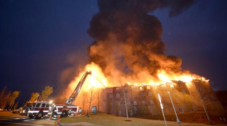 Firefighters battled a fire at Marshall Square retirement center Tues., June 2, 2015. (Credit: The Augusta Chronicle)
