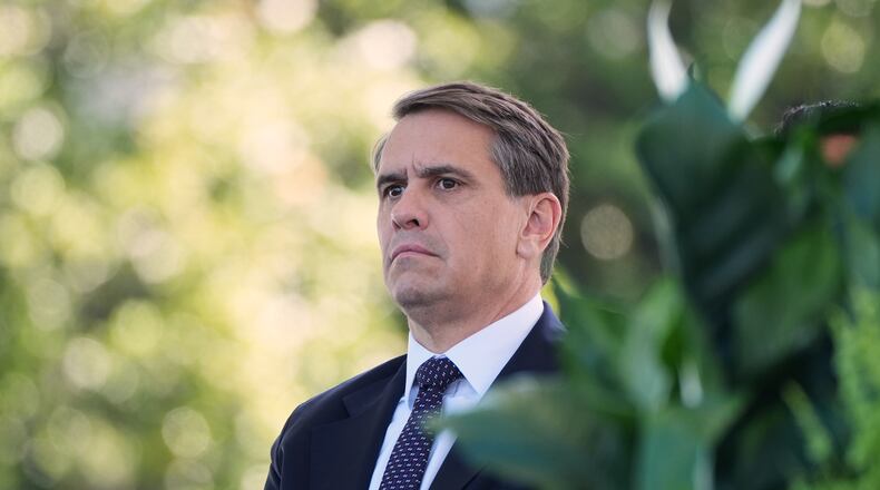 Acting Attorney General Todd Blanche attends the 45th Annual National Peace Officers' Memorial Service at the U.S. Capitol, Friday, May 15, 2026, in Washington. (AP Photo/Alex Brandon)