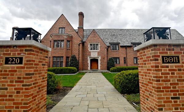 Penn State's former Beta Theta Pi fraternity house on Burrowes Road sits empty after being shut down in State College, Pa. Centre County, Pa., after the death of new pledge Tim Piazza.  