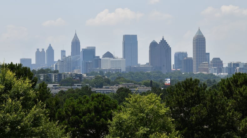 Atlanta's downtown skyline is shown on Thursday, June 16, 2022. (Hyosub Shin / Hyosub.Shin@ajc.com)