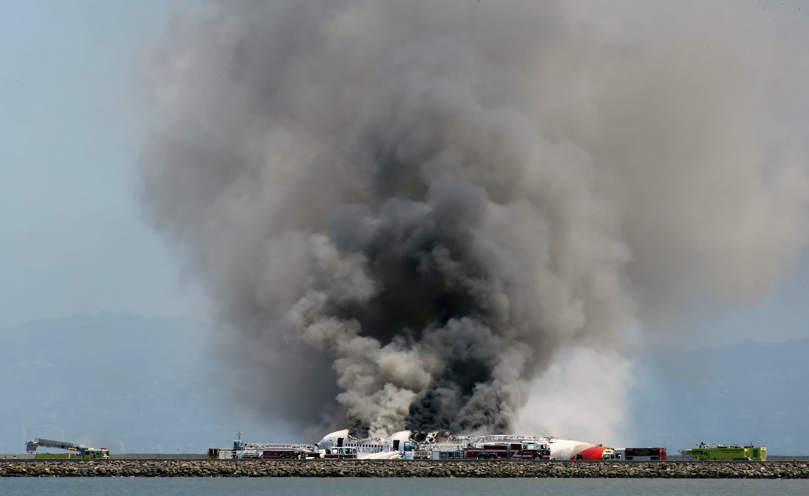 Aftermath of fiery plane crash at SFO
