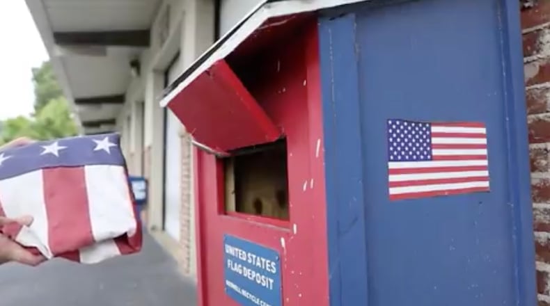 Roswell is offering a convenient flag collection bin at the Roswell Recycling Center, 11570 Maxwell Rd. (Courtesy City of Roswell)
