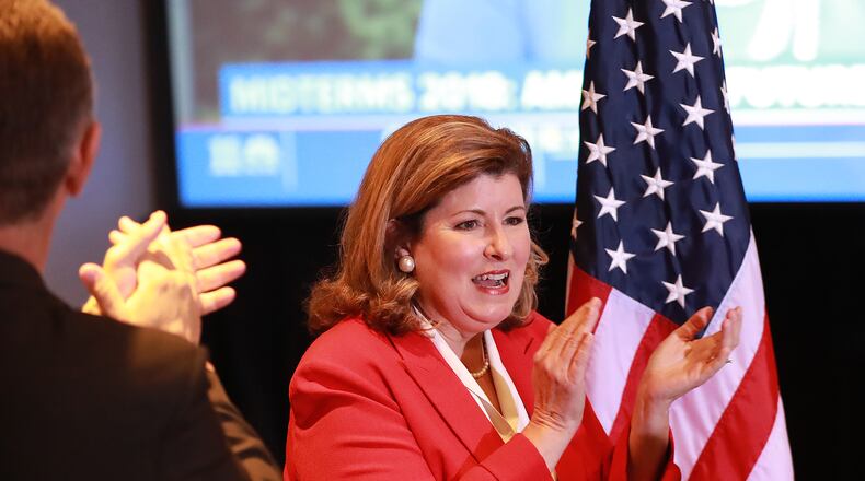 U.S. Rep. Karen Handel, on the night of her defeat in the Nov. 6 election. Curtis Compton/ccompton@ajc.com