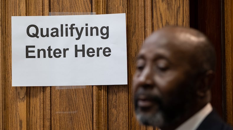 Henry Mathis waits Monday morning to qualify as a Democrat to run for Georgia House District 153. BenGray.com / Special