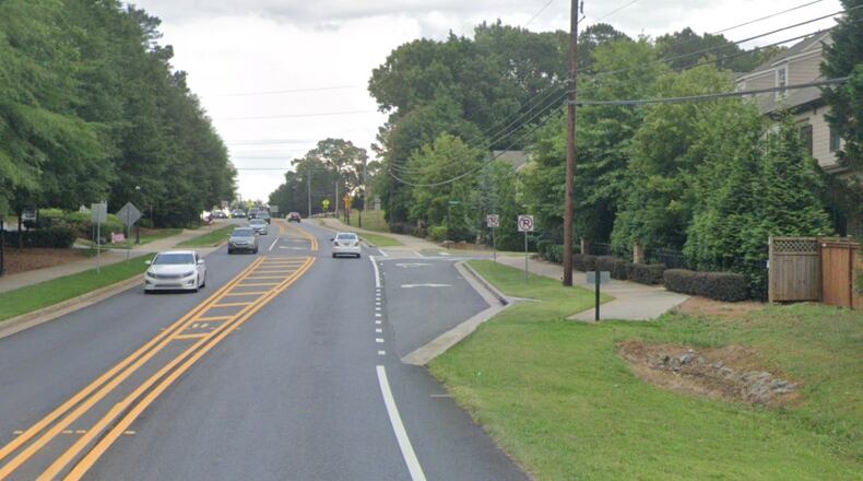 Milton is planning to fill one segment of the multi-use trail along Crabapple Road in front of Parkview subdivision to Arbor North. (Google Maps)