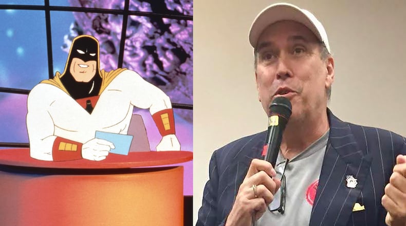 Atlanta's George Lowe (right), a longtime radio personality and voice-over actor, died March 2 at age 67. He was best known as the voice of cartoon character Space Ghost in "Space Ghost: Coast to Coast" on Adult Swim. (Adult Swim; Howard Pousner/AJC)