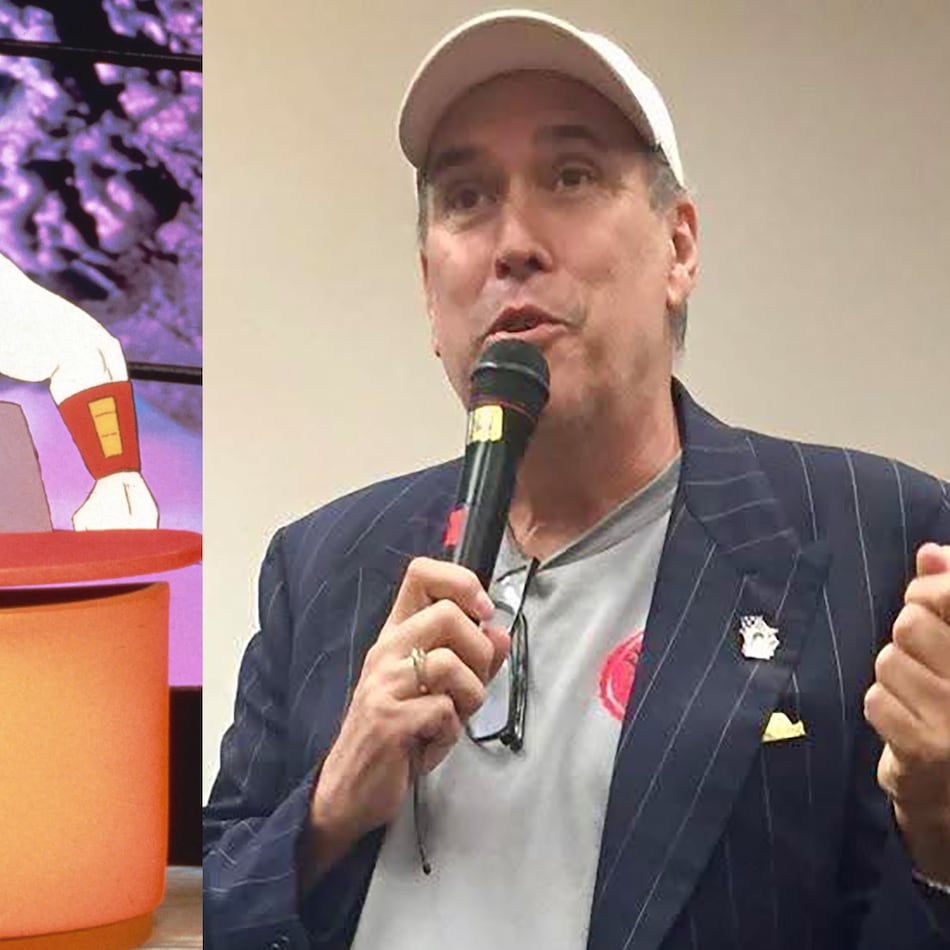 Atlanta's George Lowe (right), a longtime radio personality and voice-over actor, died March 2 at age 67. He was best known as the voice of cartoon character Space Ghost in "Space Ghost: Coast to Coast" on Adult Swim. (Adult Swim; Howard Pousner/AJC)