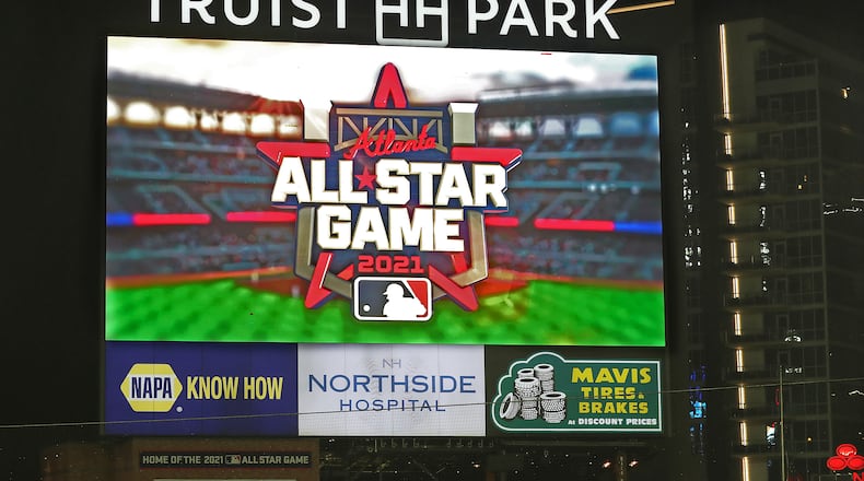 Major League Baseball, the Braves and officials from the City of Atlanta and Cobb County last year unveiled
the official logo of the 2021 All-Star Game. That game now will be moved out of Georgia.