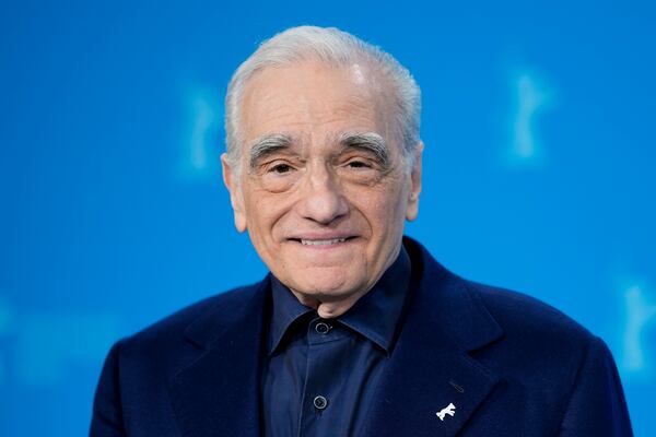 FILE - Martin Scorsese poses for media during a photo-call at the International Film Festival 'Berlinale', in Berlin, Tuesday, Feb. 20, 2024. (AP Photo/Markus Schreiber, File)