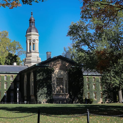 FILE - Nassau Hall at Princeton University is seen, Oct. 8, 2024, in Princeton, N.J. (AP Photo/Ted Shaffrey, File)