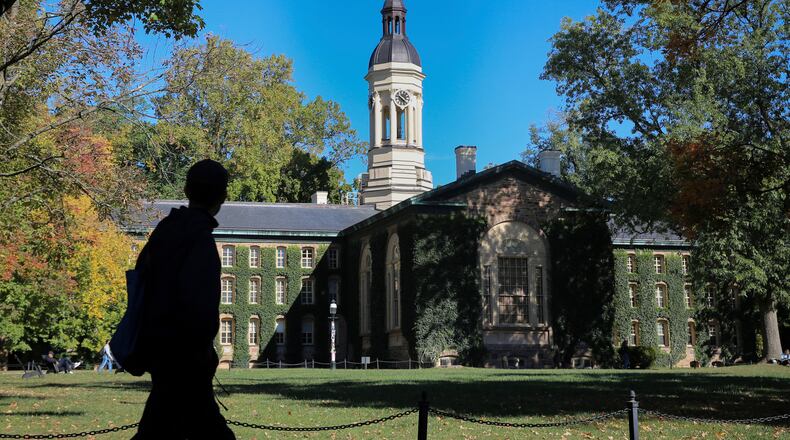 FILE - Nassau Hall at Princeton University is seen, Oct. 8, 2024, in Princeton, N.J. (AP Photo/Ted Shaffrey, File)