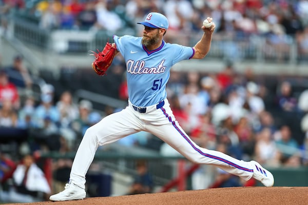 Braves starter Chris Sale, shown delivering against the Cleveland Guardians in April, will be pitching on nine days’ rest when he faces the Yankees on Saturday in New York. (Colin Hubbard for the AJC)