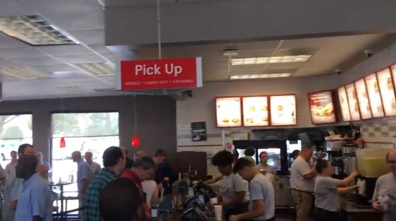 Chris Armstead and 60 other professional worship singers had a flash mob in a Nashville location of Chick-fil-A. His video has gone viral.
