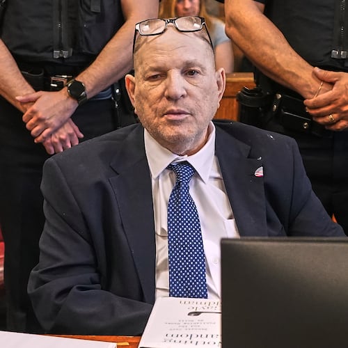 Harvey Weinstein appears in criminal court in New York, Tuesday, April 21, 2026. (AP Photo/Richard Drew, Pool)