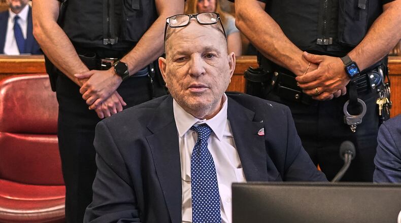 Harvey Weinstein appears in criminal court in New York, Tuesday, April 21, 2026. (AP Photo/Richard Drew, Pool)