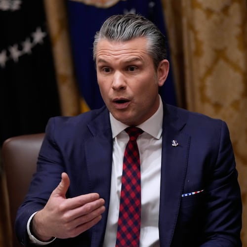 Defense Secretary Pete Hegseth speaks during a Cabinet meeting at the White House, Tuesday, Dec. 2, 2025, in Washington. (AP Photo/Julia Demaree Nikhinson)