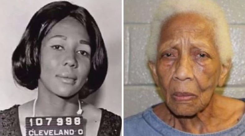 Doris Payne, an 86-year-old infamous jewel thief, shown in an archived photo and one released by Chamblee police last week. She is accused of shoplifting from Walmart.