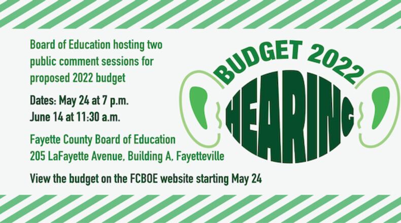 Members of the public must attend Fayette's school budget meetings in person in order to comment on next year's plan. Courtesy FCBOE