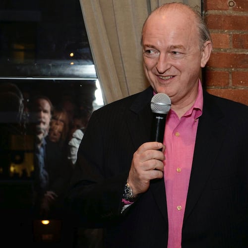 This image provided by The Kristen Ann Carr Fund shows Dave Marsh speaking at the KACF "A Night to Remember" event at the Tribeca Grill in New York, April 20, 2013. (Marc Levine/The Kristen Ann Carr Fund via AP)