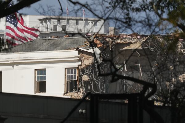 Demolition continued on the East Wing of the White House on Wednesday in Washington.