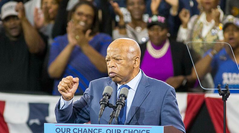 U.S. Rep John Lewis speaks during a rally for Stacey Abrams at Morehouse College on Nov. 2, 2018. (ALYSSA POINTER/ALYSSA.POINTER@AJC.COM)