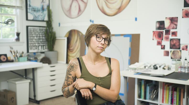 Artist Ellie Dent in her East Atlanta home studio. Photo credit: Alex Christopher Williams