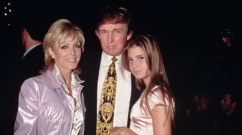 Donald Trump, his wife Marla Maples, and his daugther from his first marriage, Ivanka. (Photo by Mitchell Gerber/Corbis/VCG via Getty Images)