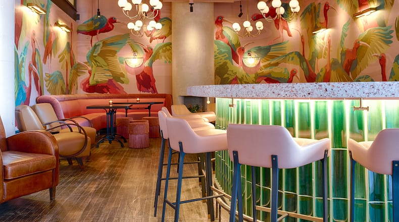 The bar in the parlor of Atrium at Ponce City Market.