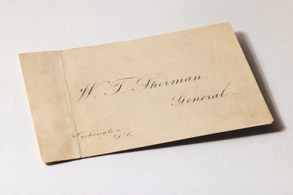 Gen. William T. Sherman calling card. (Courtesy of Atlanta History Center)