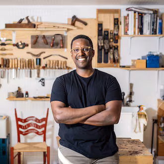 Acclaimed artist Robell Awake’s handmade chairs are in the collections of the Art Institute of Chicago and the Museum of Fine Arts, Houston and celebrated for incorporating Black American and Ethiopian craft techniques. (Courtesy of Dustin Chambers)